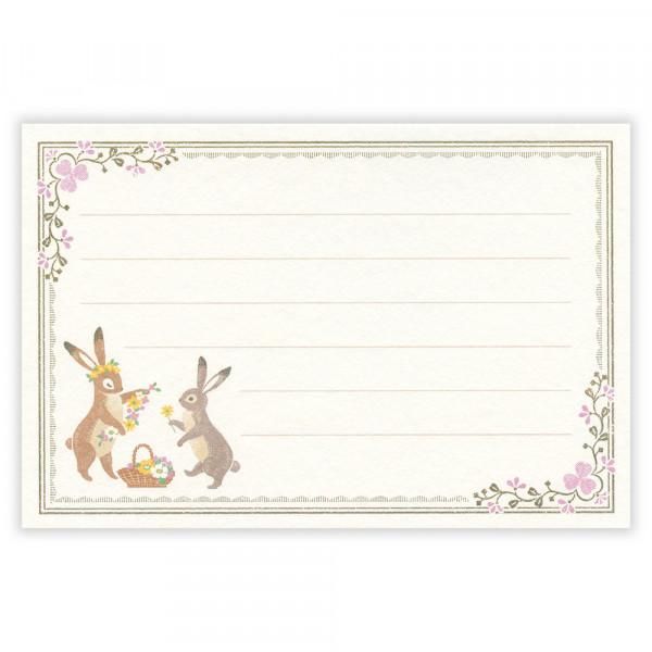 NB Japan - Letter Set - Ressa - Rabbit With Flowers (Mini)