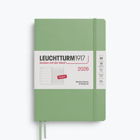 Leuchtturm1917 - 2026 Diary - Weekly Notebook - A5 - Sage (Hard)