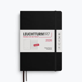 Leuchtturm1917 - 2026 Diary - Weekly Notebook - A5 - Black (Hard)