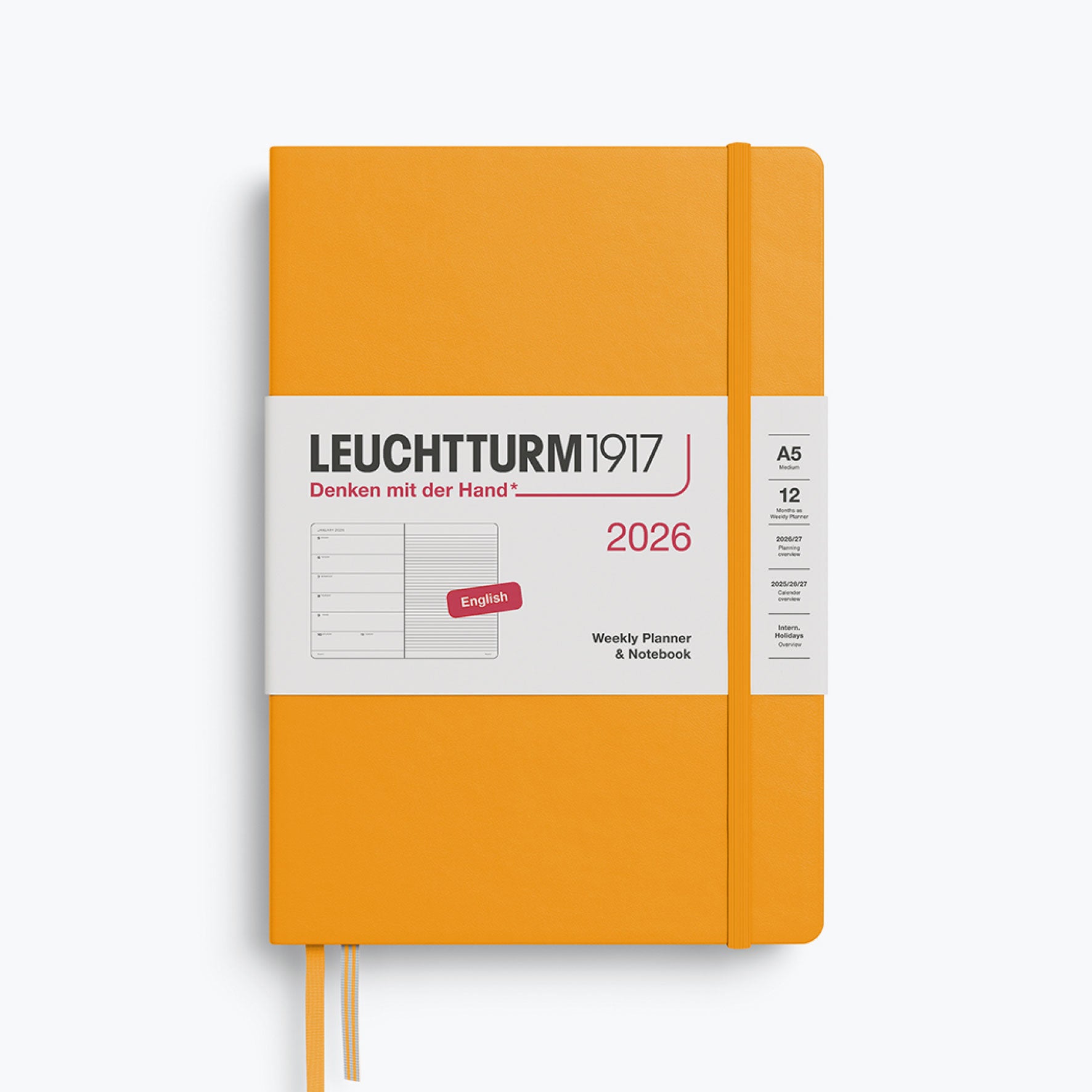 Leuchtturm1917 - 2026 Diary - Weekly Notebook - A5 - Rising Sun (Hard)