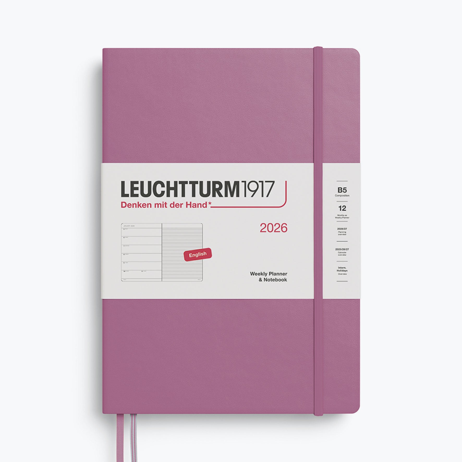 Leuchtturm1917 - 2026 Diary - Weekly Notebook - B5 - Dusty Rose