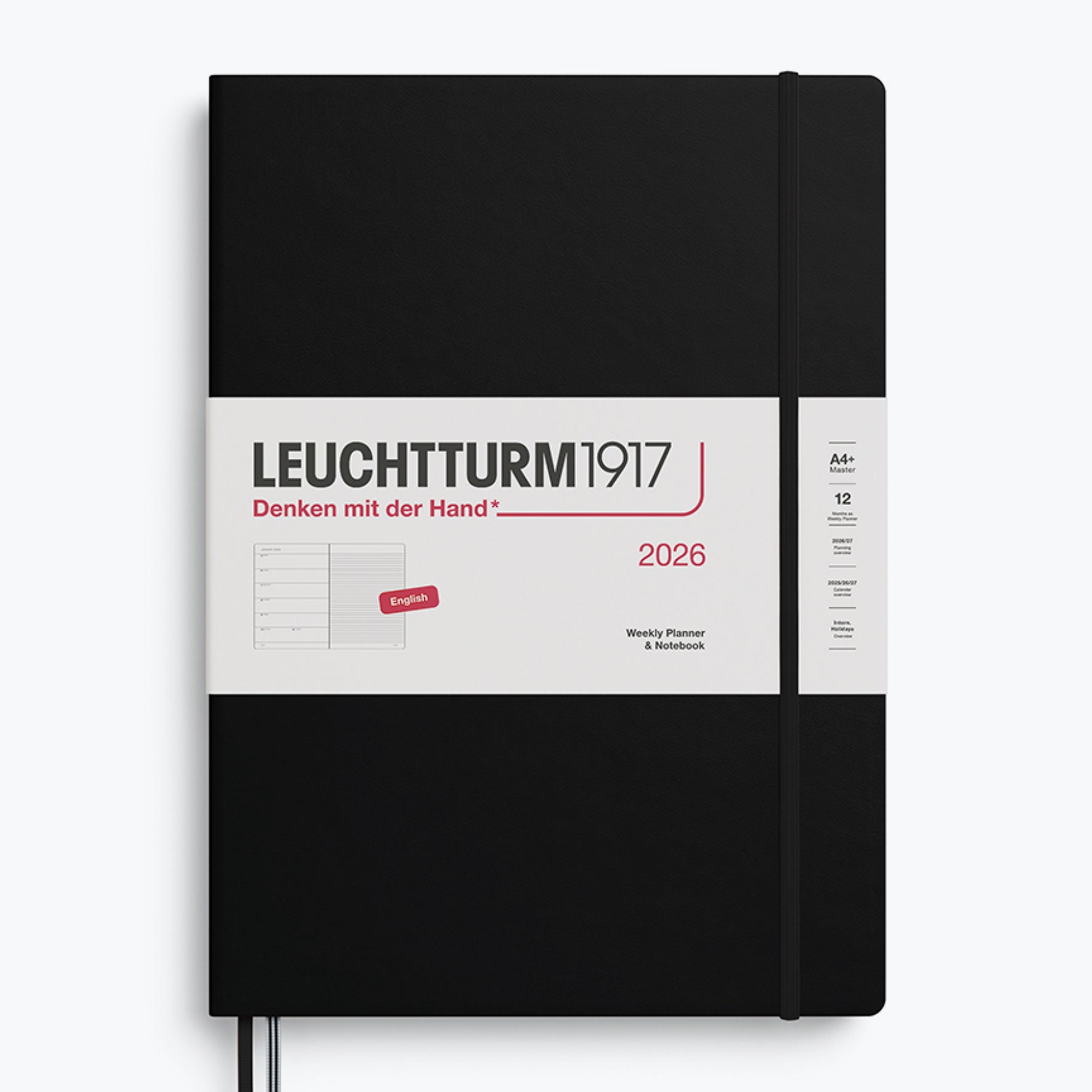 Leuchtturm1917 - 2026 Diary - Weekly Notebook - A4 - Black