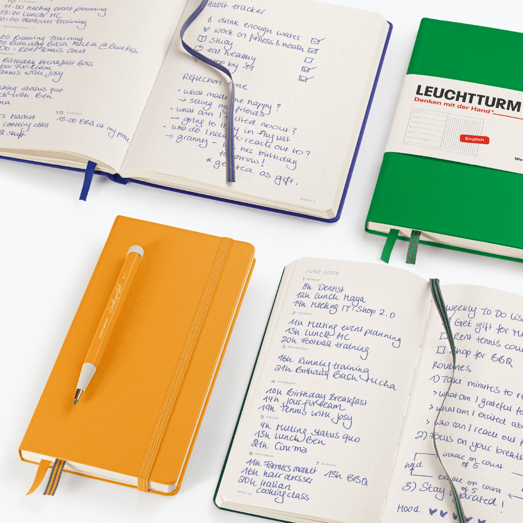 Leuchtturm1917 - 2026 Diary - Weekly Notebook - Dotted - Wallet - Black