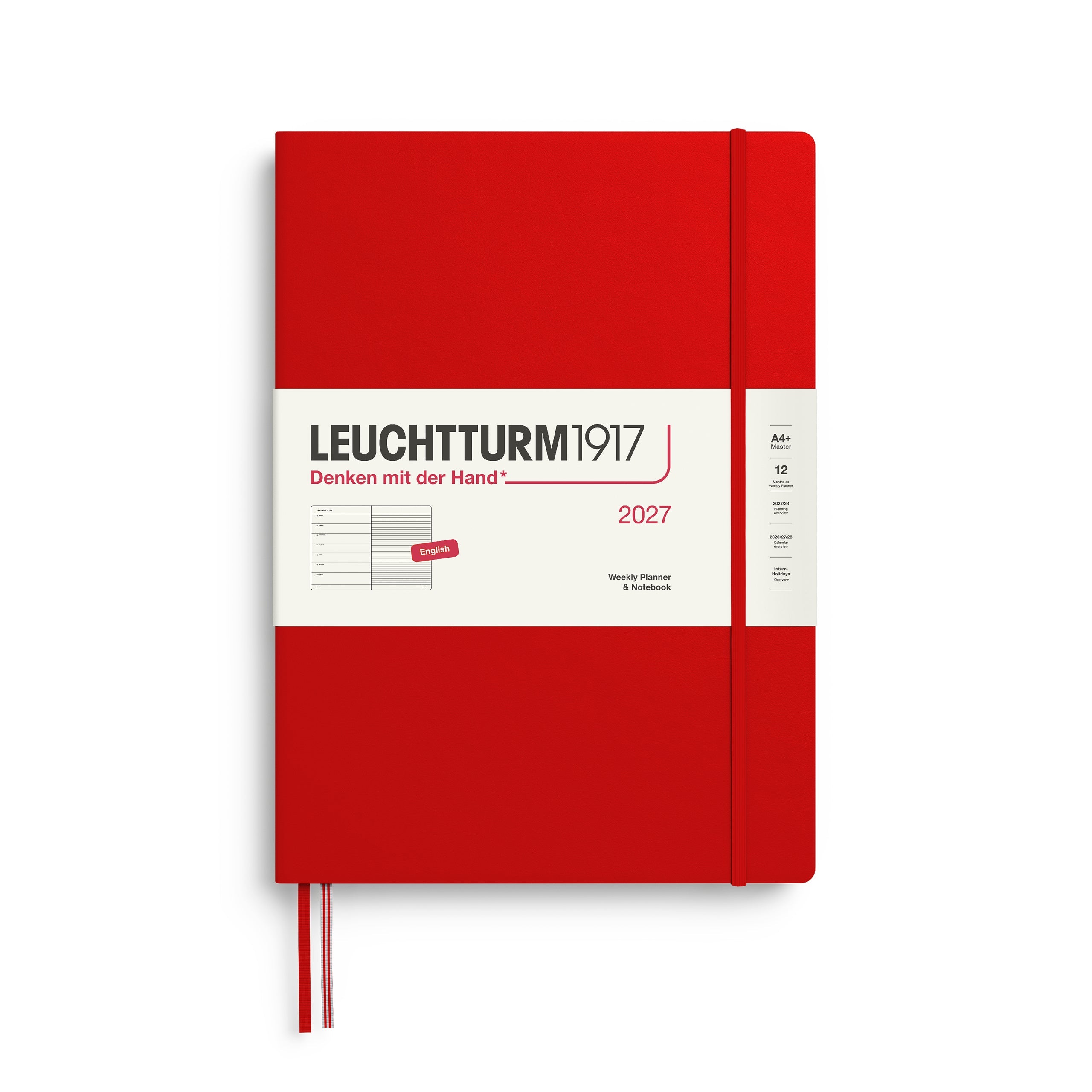 Leuchtturm1917 2027 A4 Cherry Weekly Notebook diary