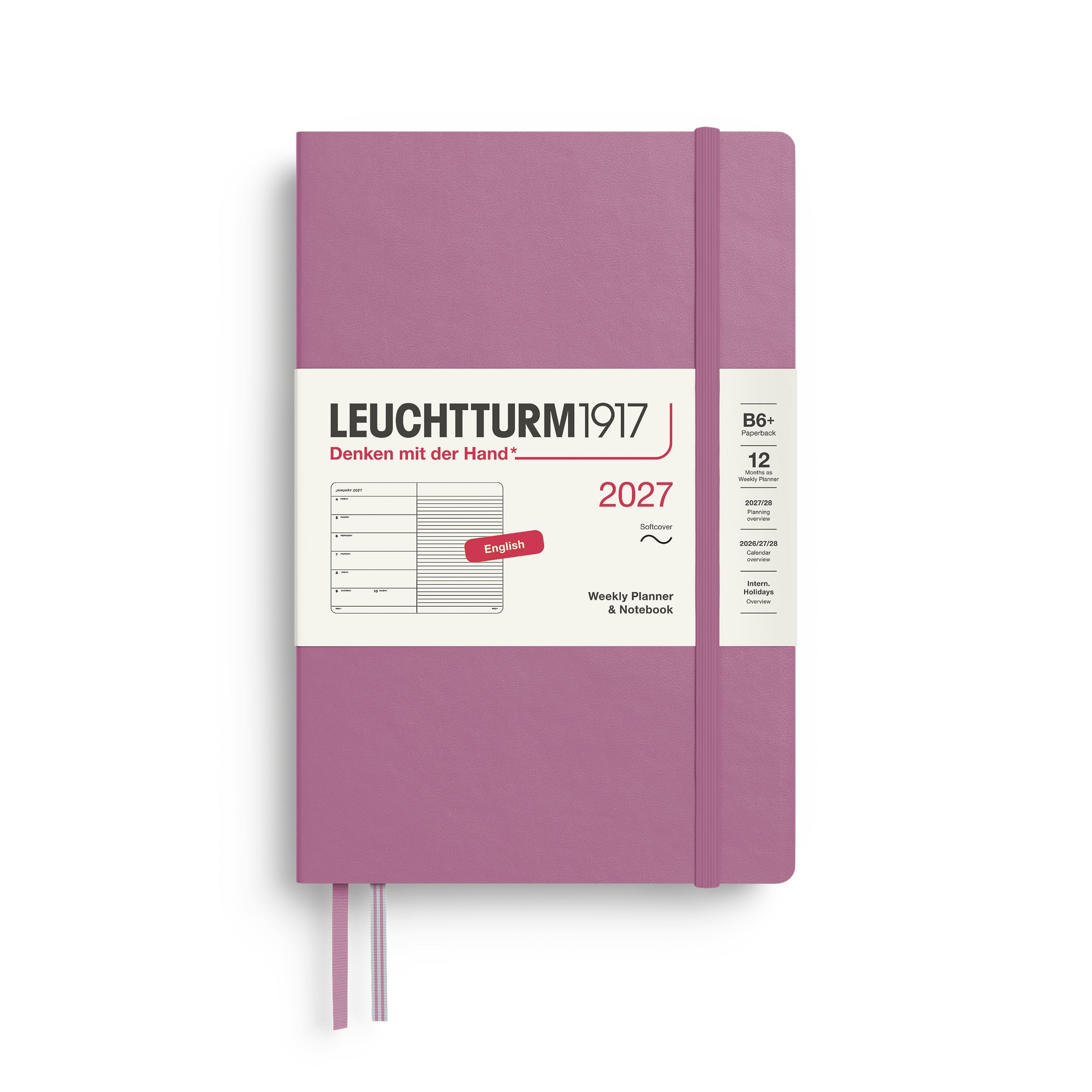 Leuchtturm1917 2027 B6+ Dusty Rose Weekly Notebook diary