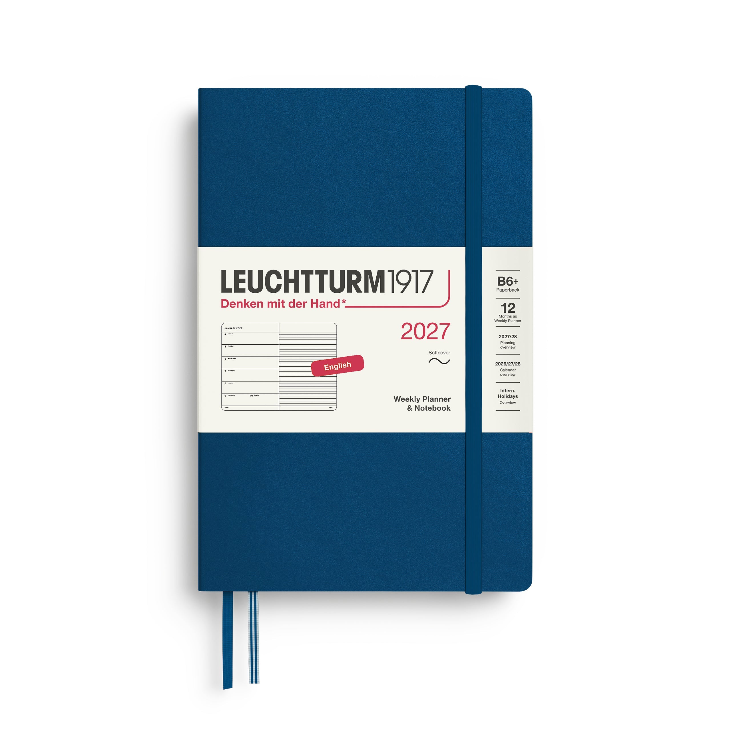 Leuchtturm1917 2027 B6+ Indigo Weekly Notebook diary