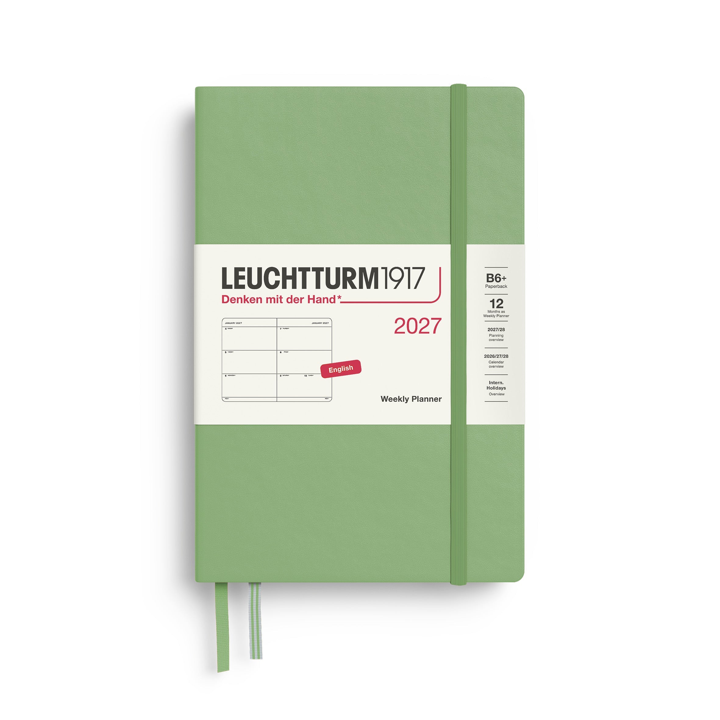Leuchtturm1917 2027 B6+ Sage Weekly Planner diary