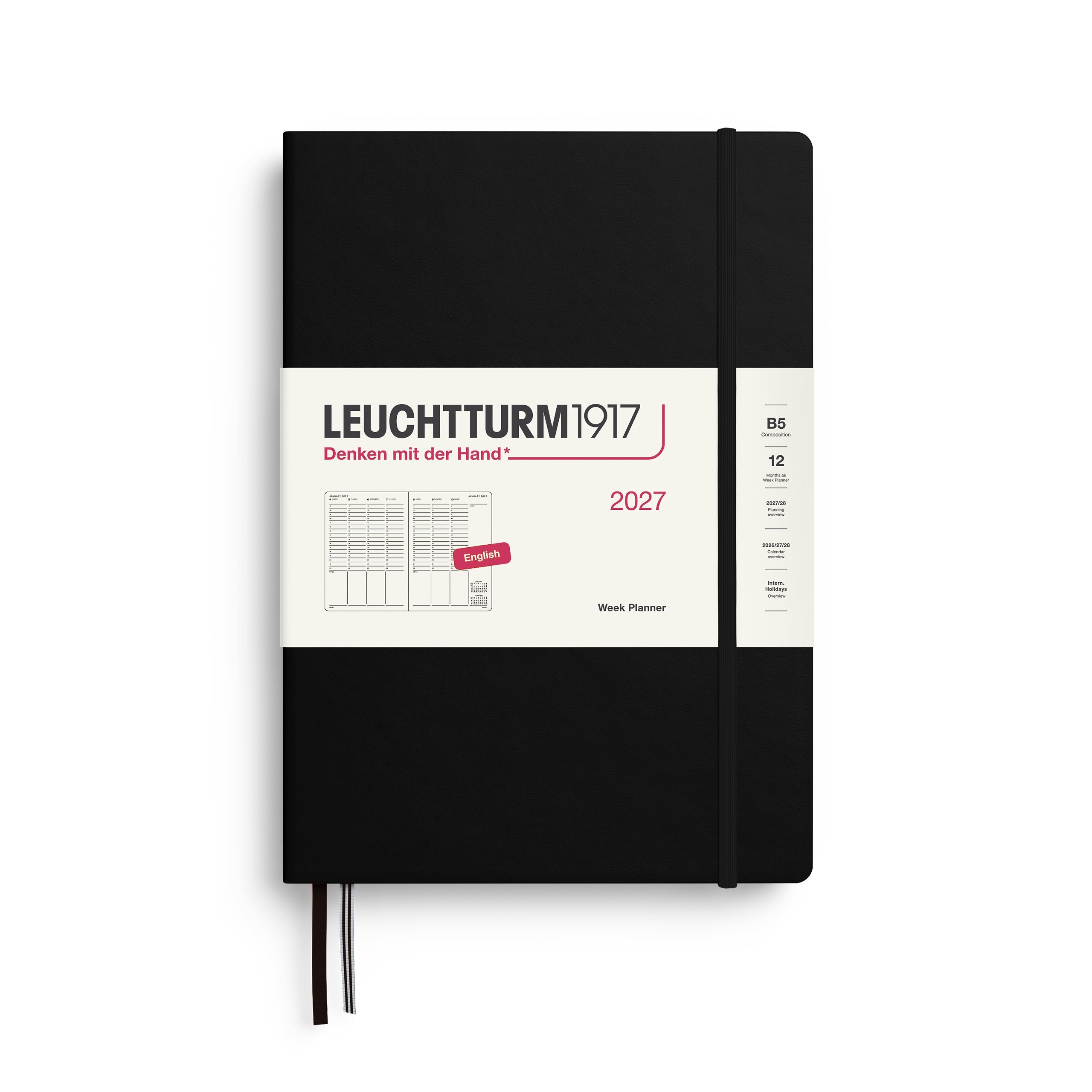 Leuchtturm1917 2027 B5 Black Week Planner diary