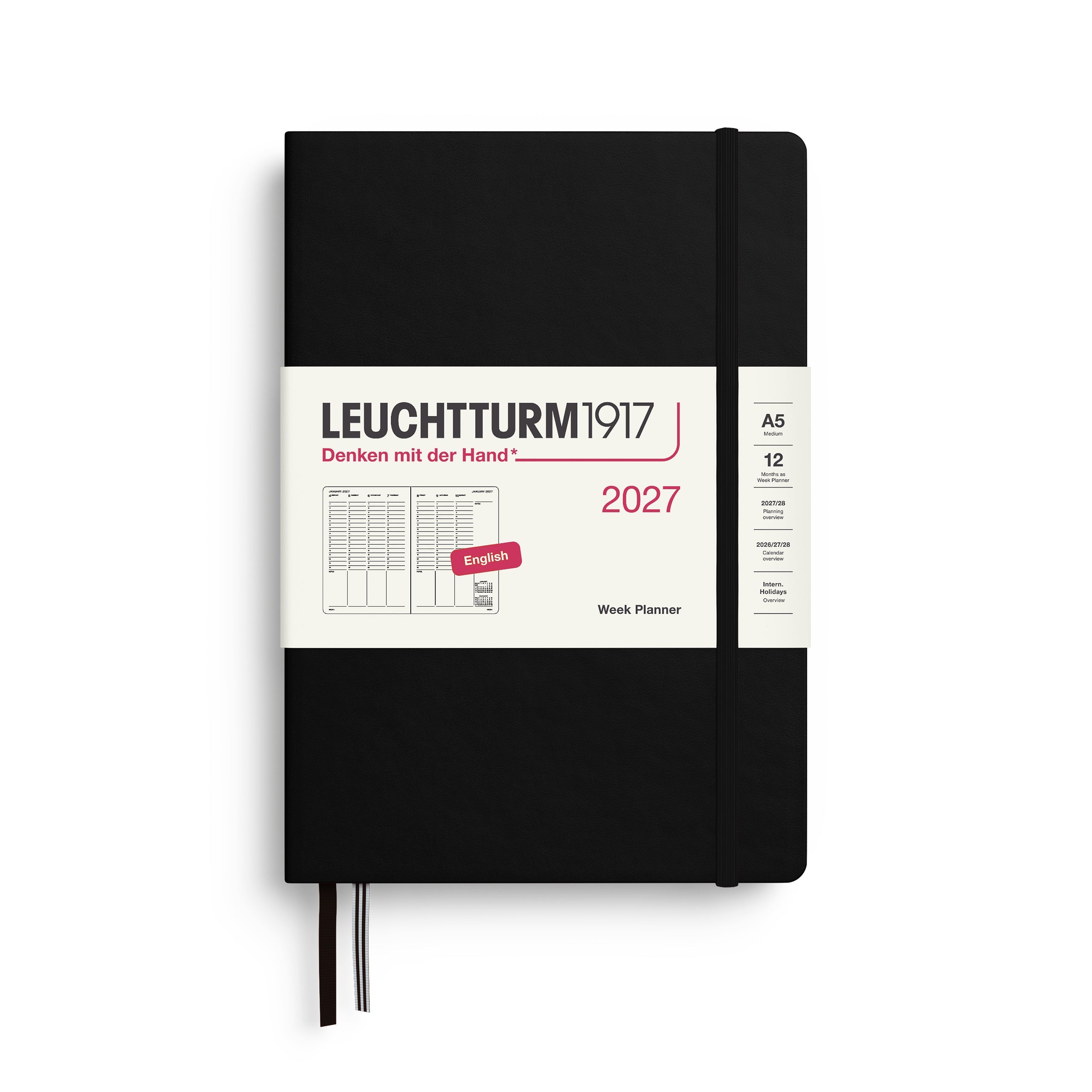 Leuchtturm1917 2027 A5 Black Week Planner diary