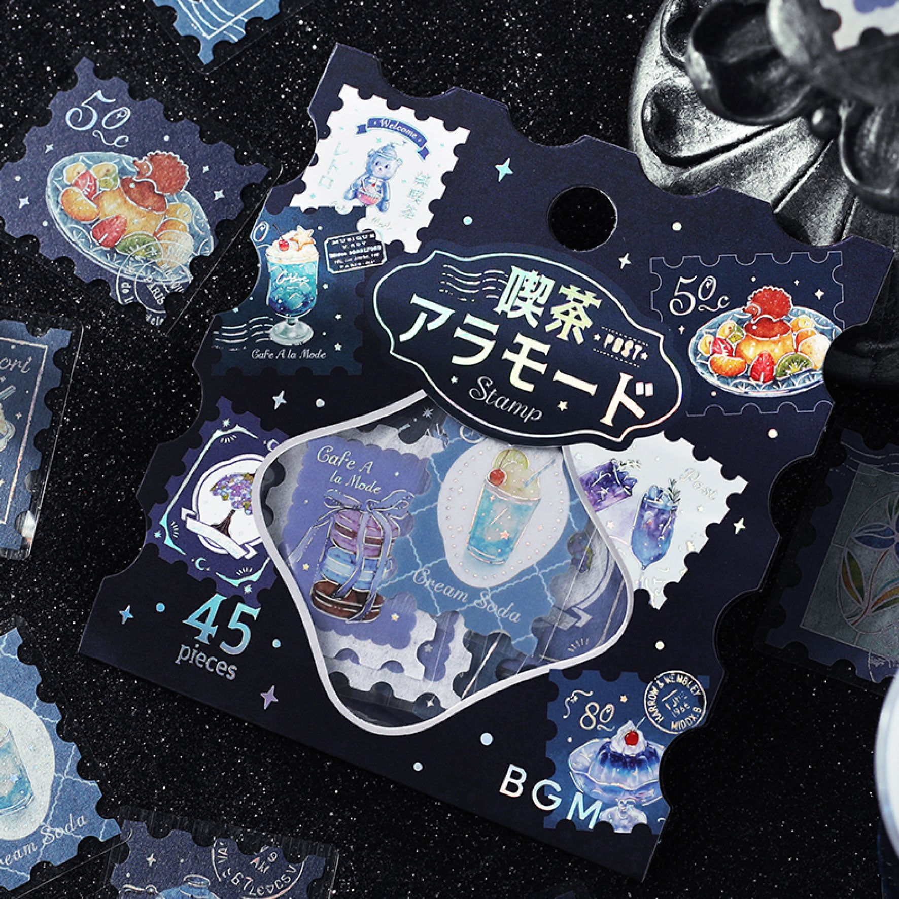 BGM - Planner Sticker - Flake Seal - Cafe a la Mode - Blue