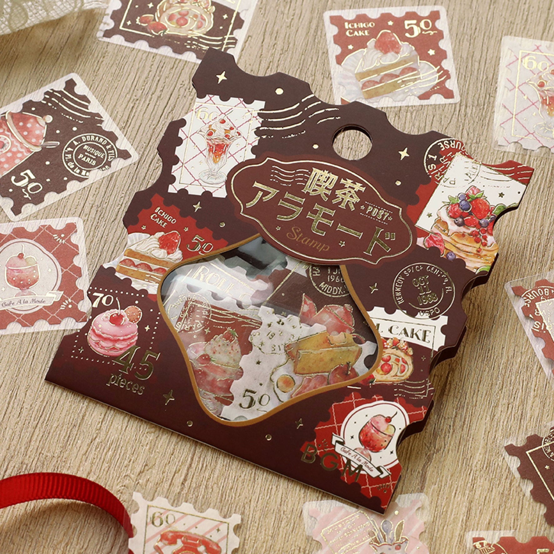 BGM - Planner Sticker - Flake Seal - Cafe a la Mode - Red