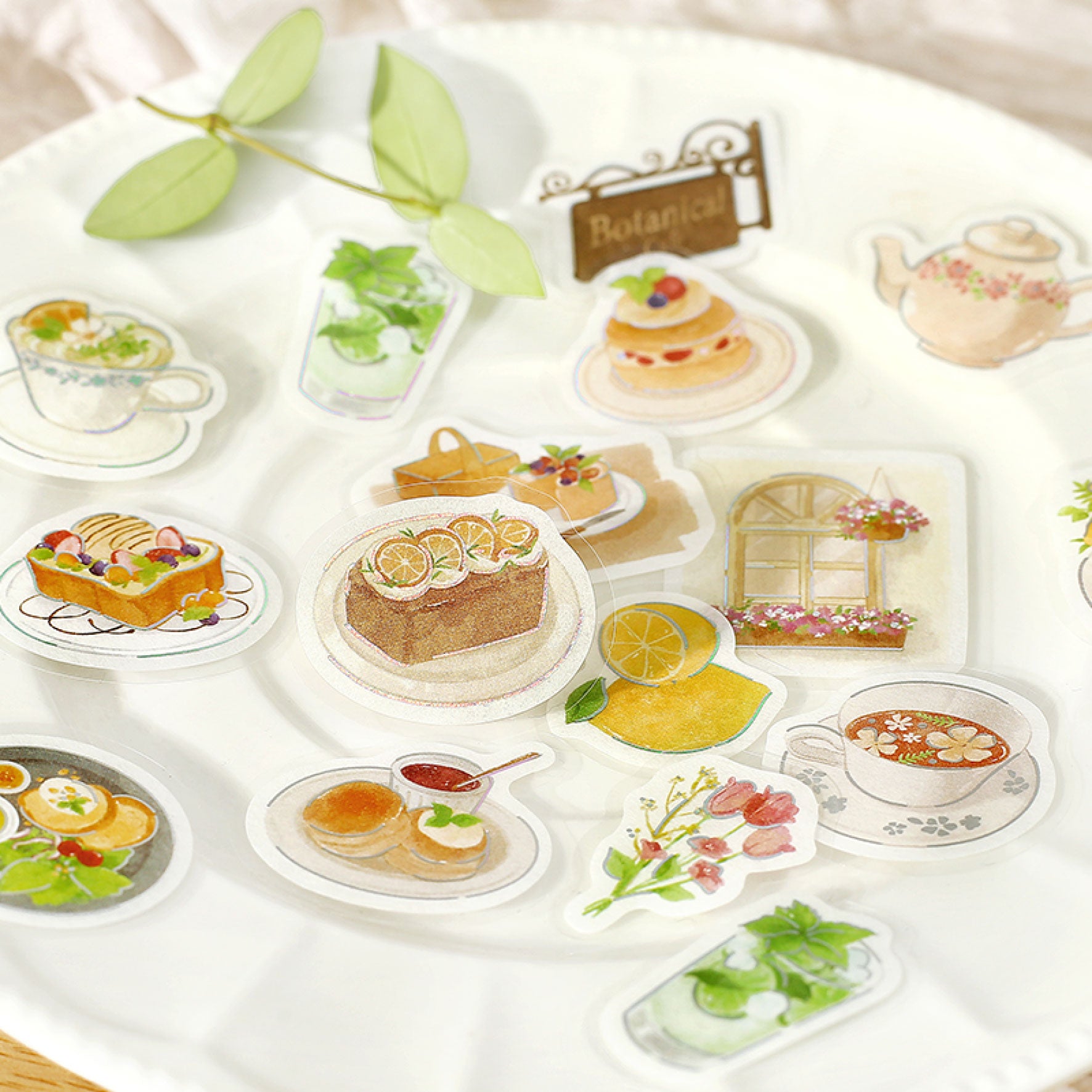 BGM - Planner Sticker - Flake Seal - Cafe Day - Botanical Coffee Shop