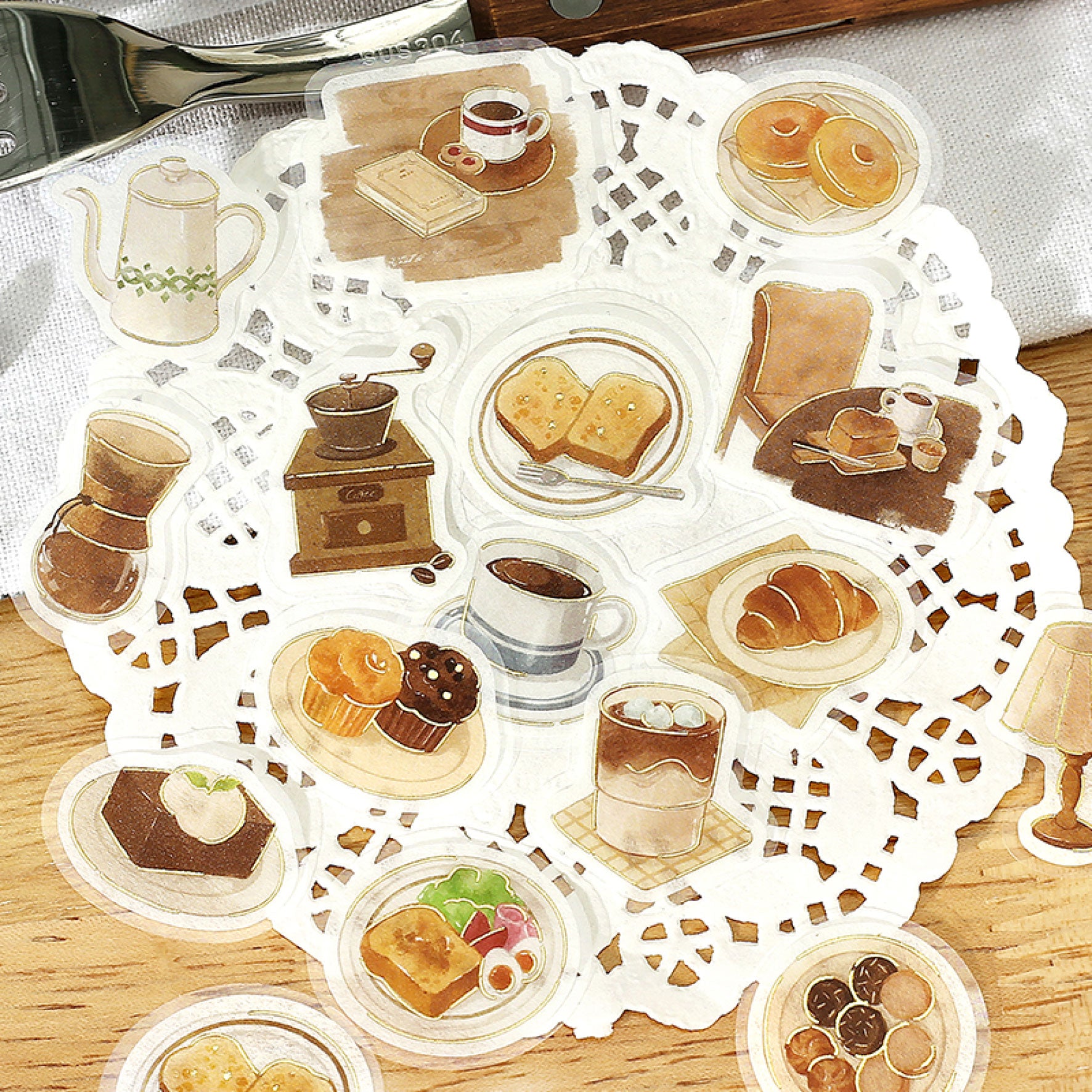 BGM - Planner Sticker - Flake Seal - Cafe Day - At Home Coffee