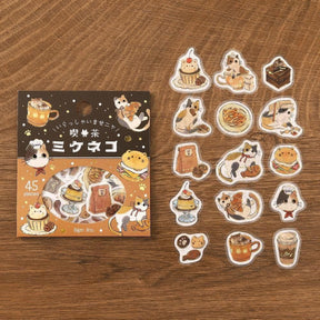 BGM - Planner Sticker - Flake Seal - Cafe Meow - Mikeneko Cafe