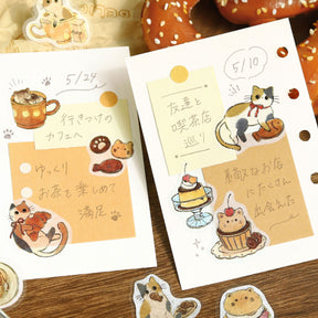 BGM - Planner Sticker - Flake Seal - Cafe Meow - Mikeneko Cafe
