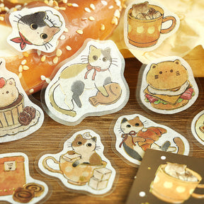 BGM - Planner Sticker - Flake Seal - Cafe Meow - Mikeneko Cafe
