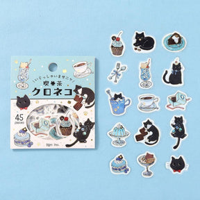 BGM - Planner Sticker - Flake Seal - Cafe Meow - Kuroneko Cafe