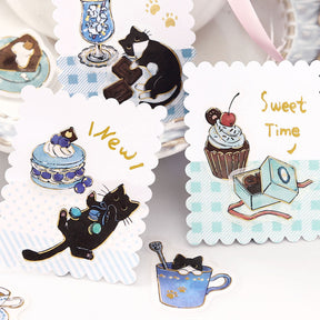 BGM - Planner Sticker - Flake Seal - Cafe Meow - Kuroneko Cafe