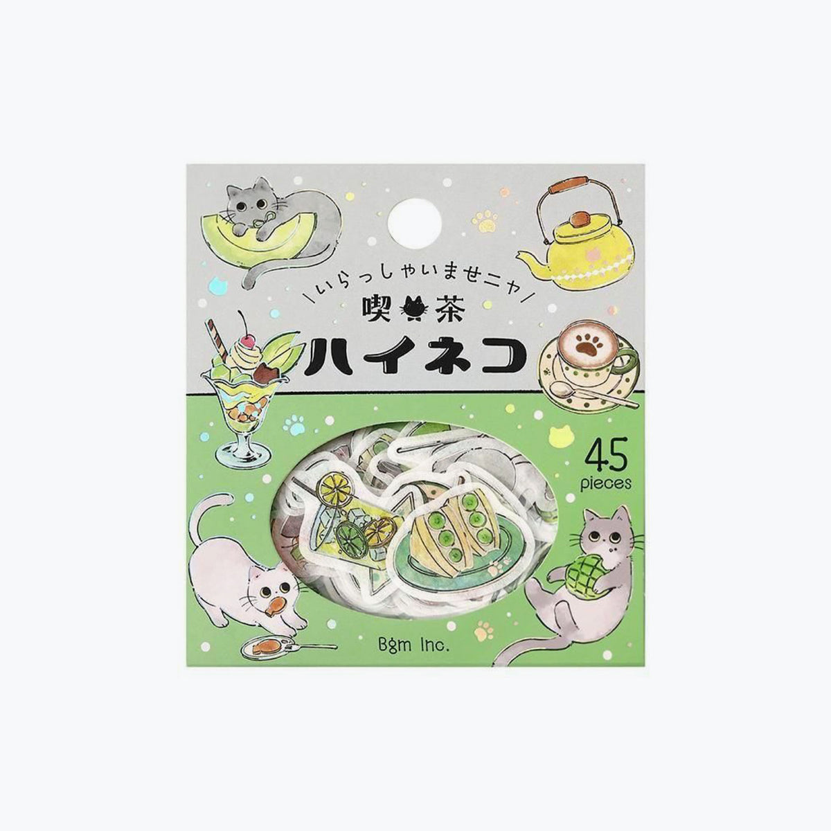 BGM - Planner Sticker - Flake Seal - Cafe Meow - Haineko Cafe