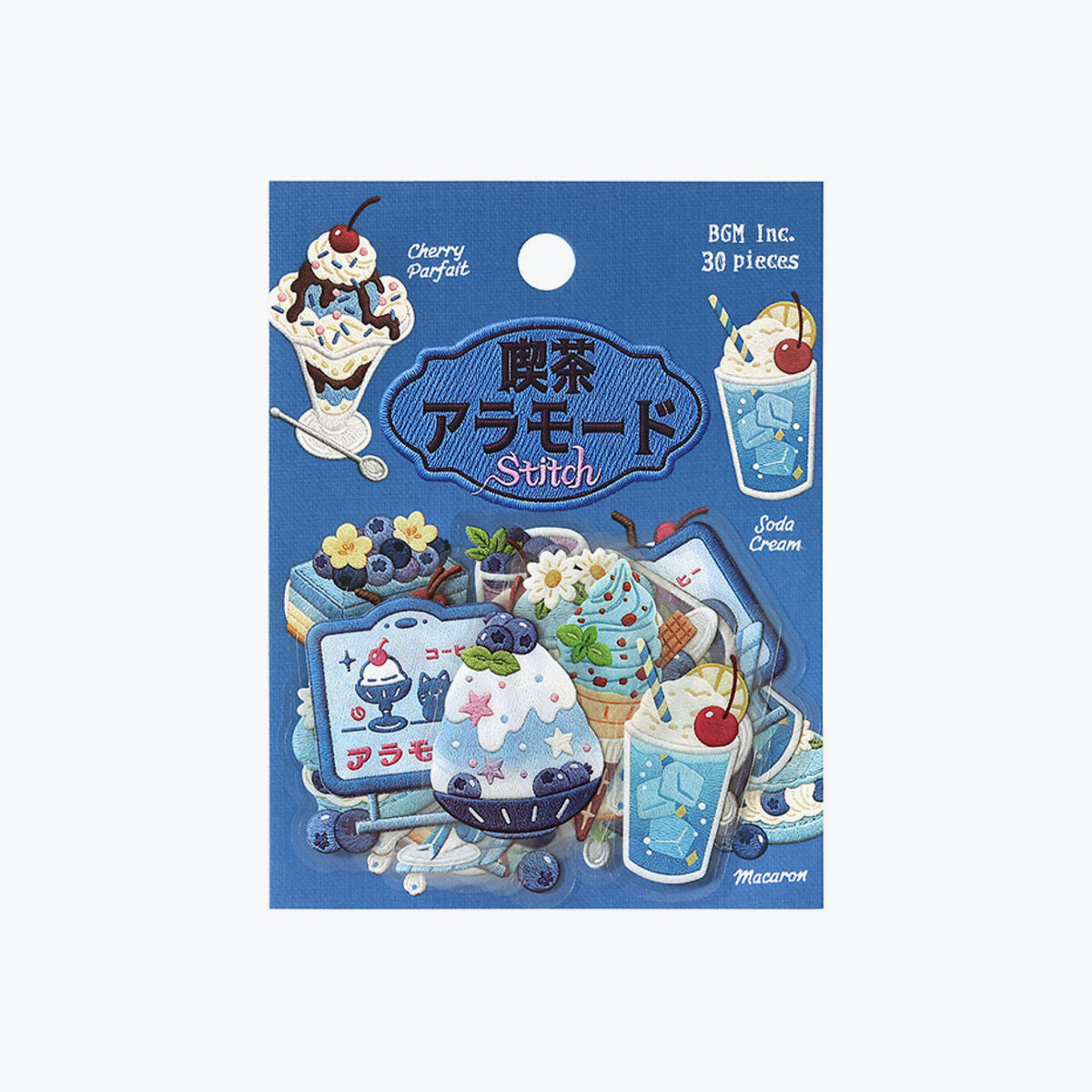 BGM - Planner Sticker - Flake Seal - Cafe a la Mode (Stitch) - Blue