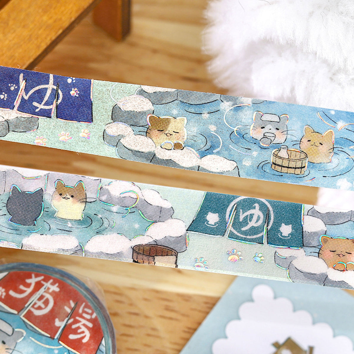 BGM - Washi Tape - Life Foil 3 - Cat Onsen