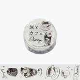 BGM washi tape with mocha toned coffee and sweets 