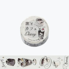 BGM washi tape with mocha toned coffee and sweets 