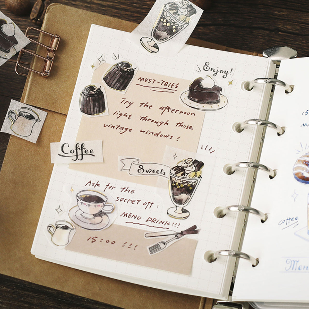 BGM - Washi Tape - Travel Cafe - Noir