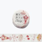 BGM washi tape with pink toned desserts and shakes