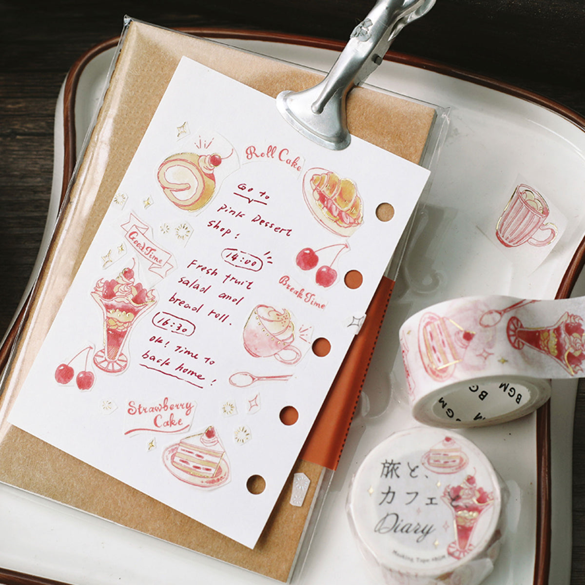 BGM - Washi Tape - Travel Cafe - Rose