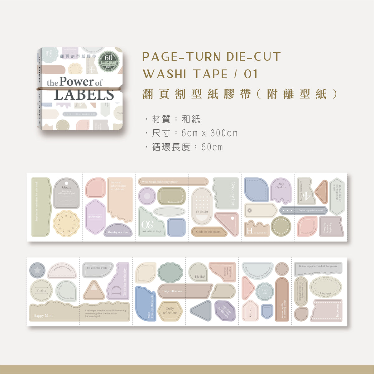 MU Lifestyle - Washi Tape - Page Turn Die-Cut - #001