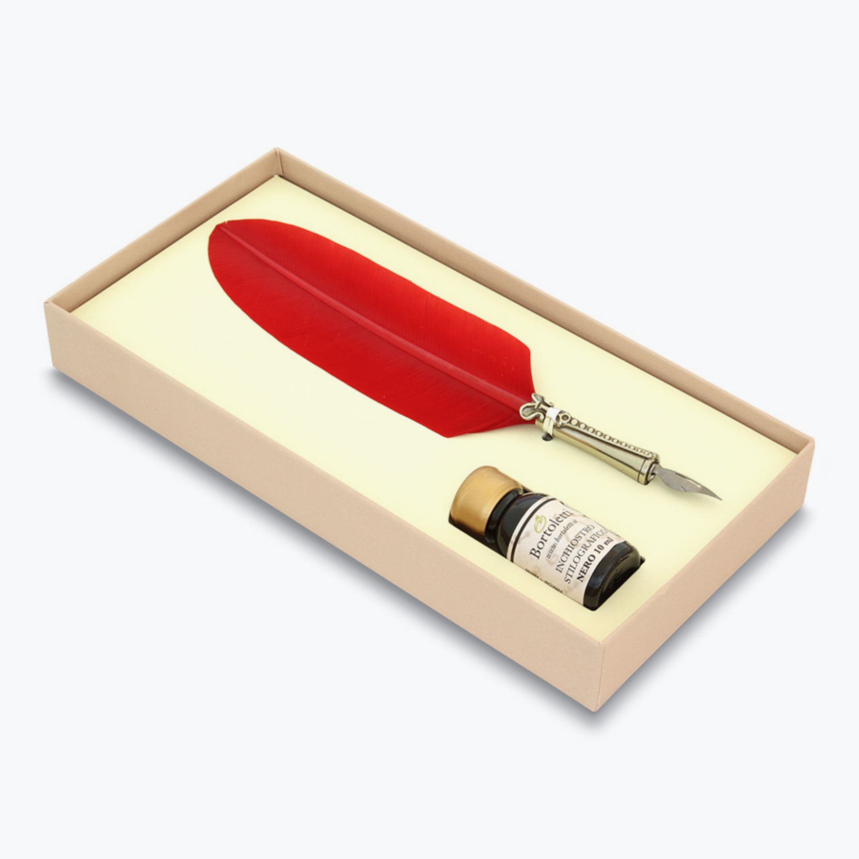 Bortoletti - Calligraphy Pen Set - Feather - Red