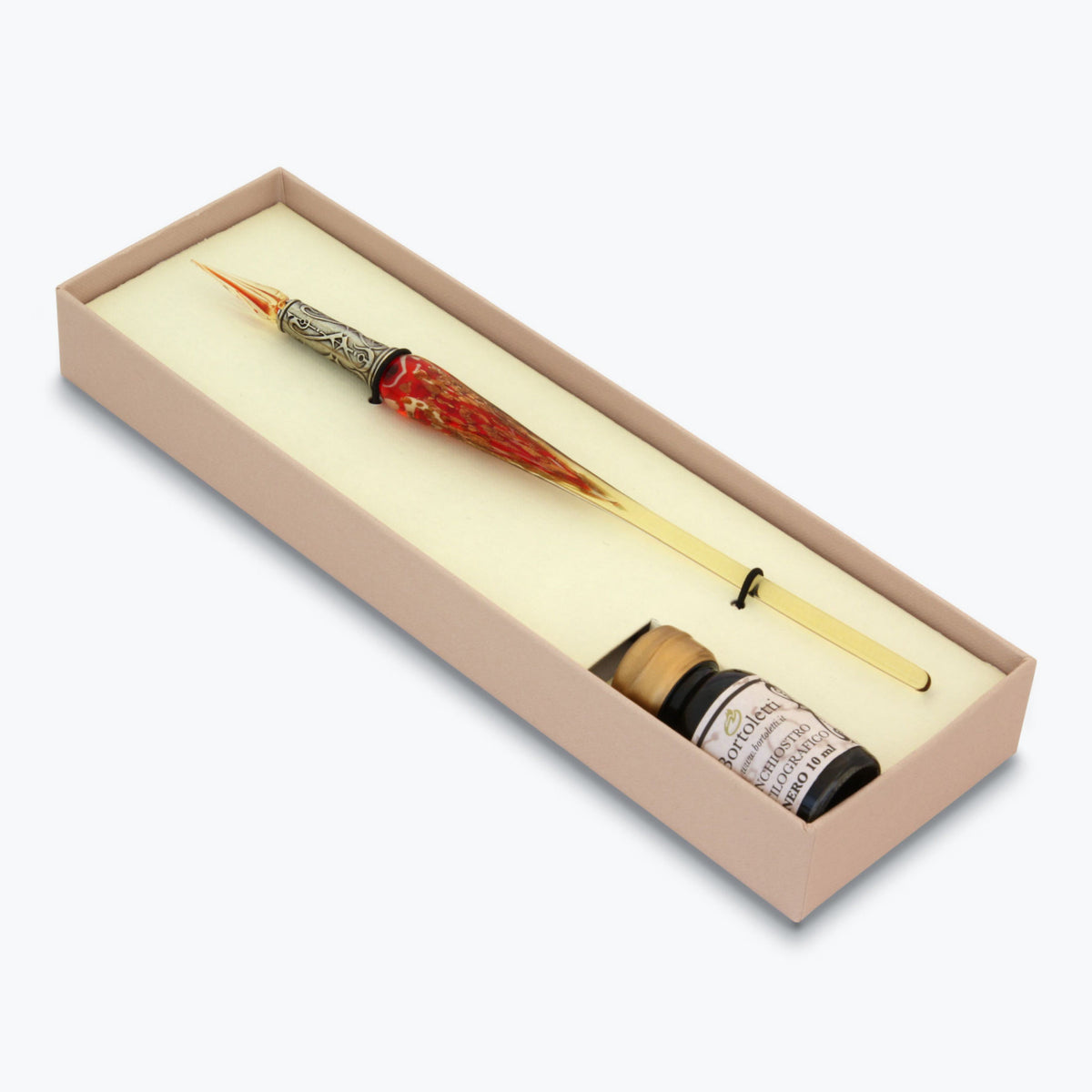 Bortoletti - Calligraphy Pen Set - Glass Nib - Red