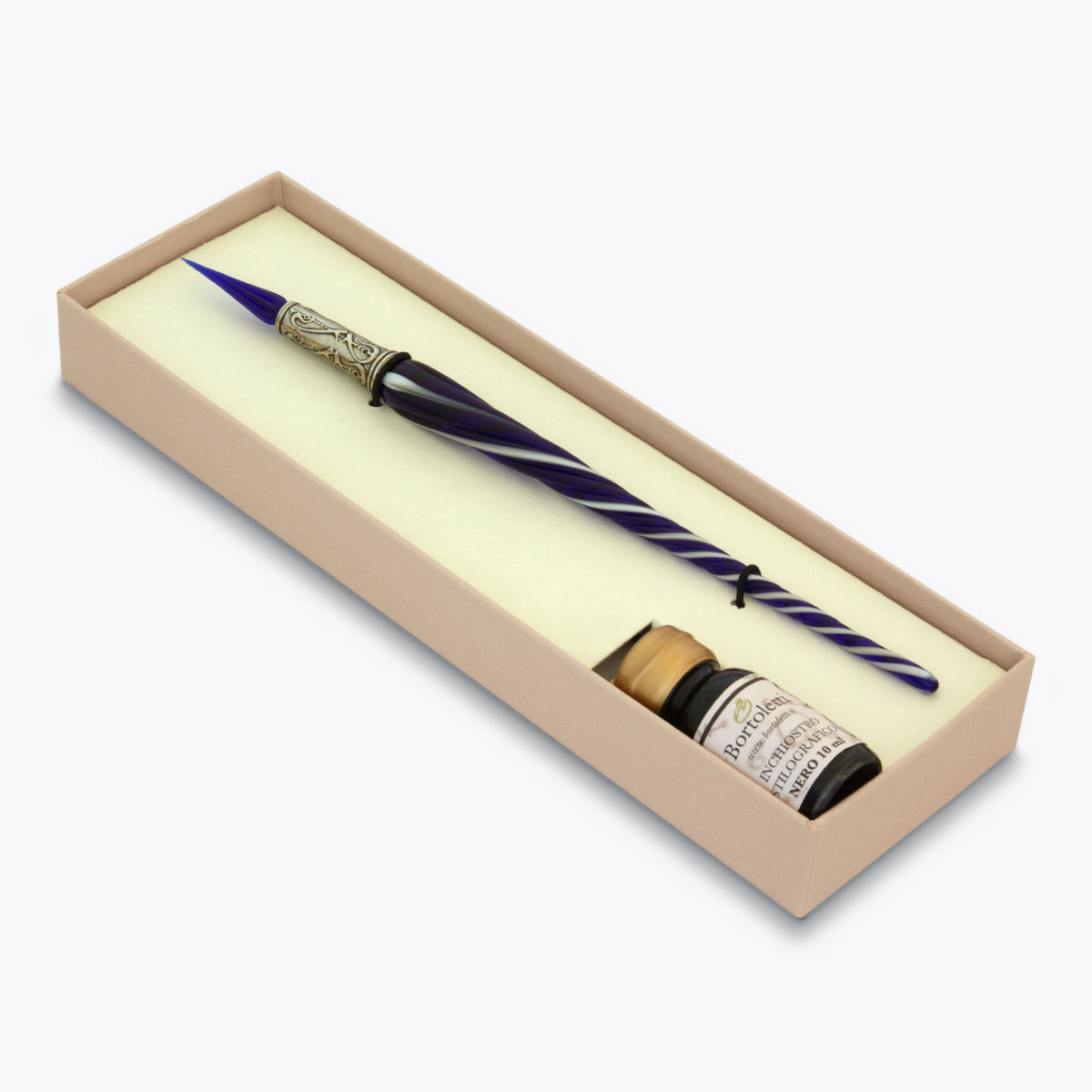 Bortoletti - Calligraphy Pen Set - Glass Nib - Twisted - Blue
