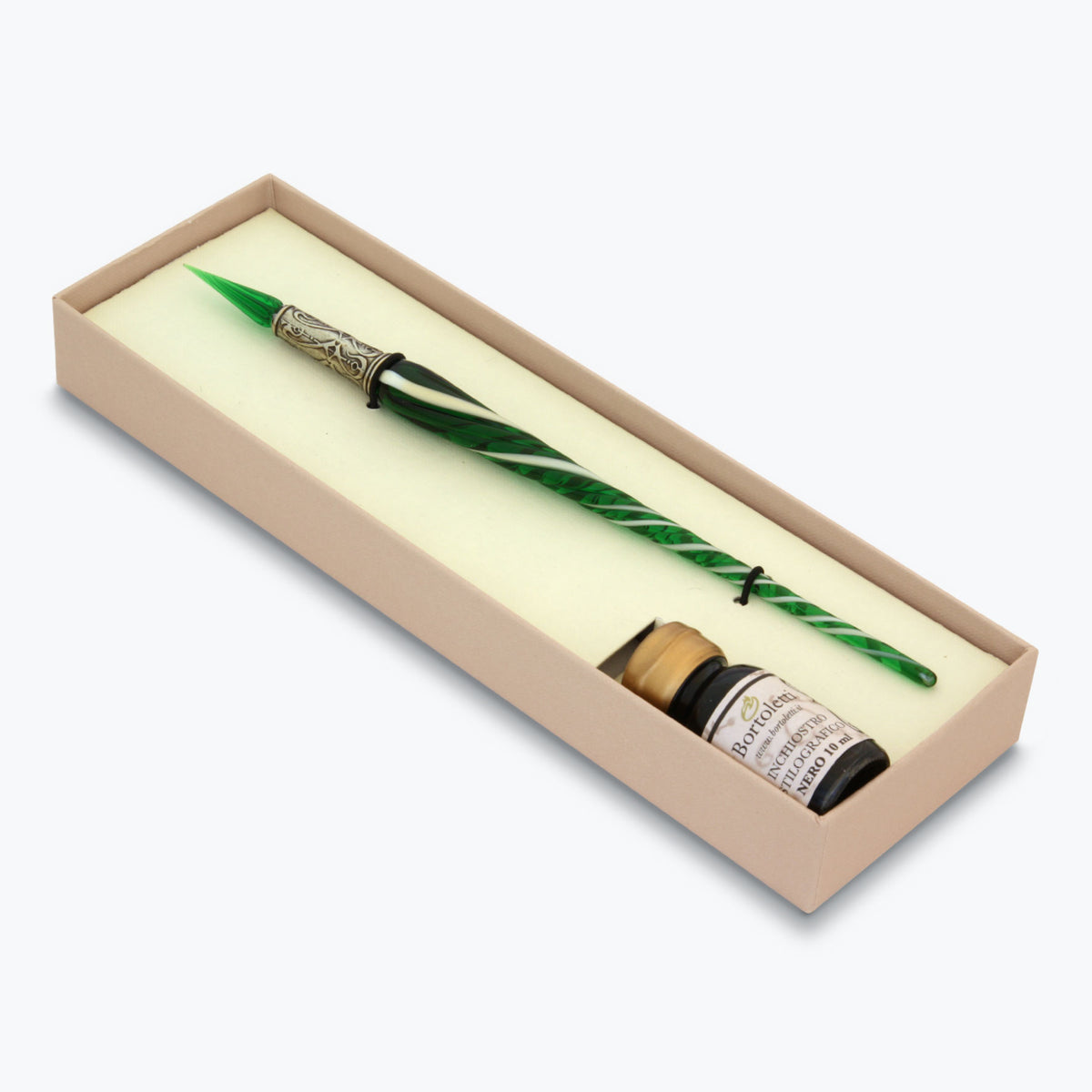 Bortoletti - Calligraphy Pen Set - Glass Nib - Twisted - Green