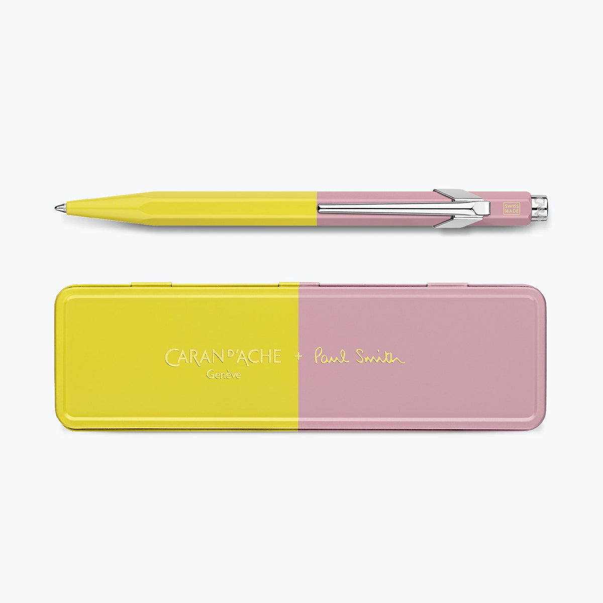 Caran d'Ache - Ballpoint Pen - 849 Paul Smith 4 - Chartreuse Yellow & Rose Pink