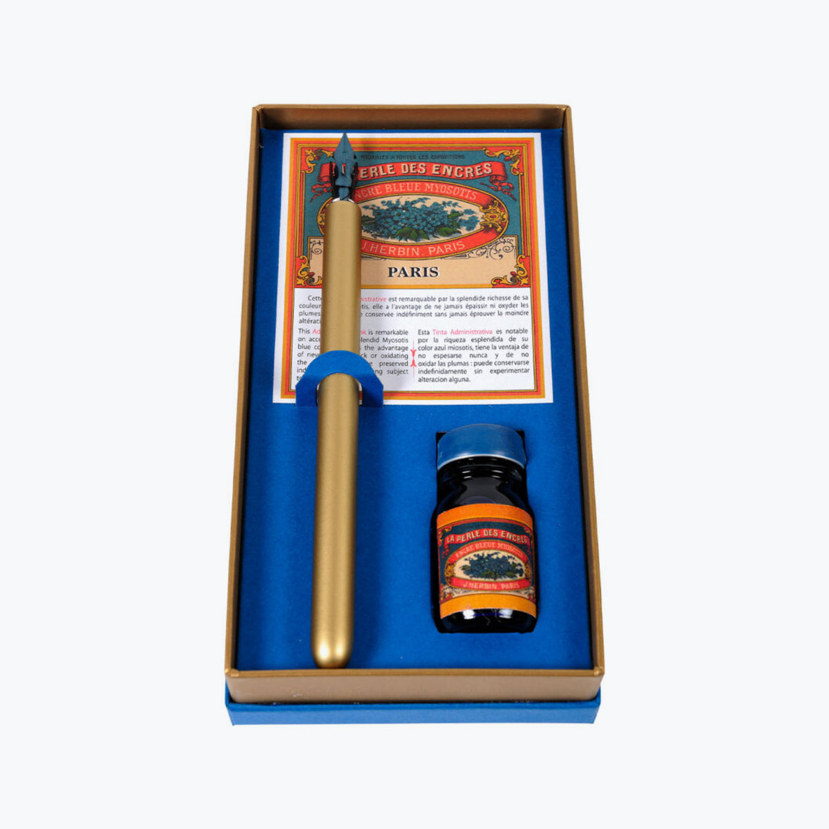 Herbin - Calligraphy Pen Set - Vintage - Bleu Myosotis