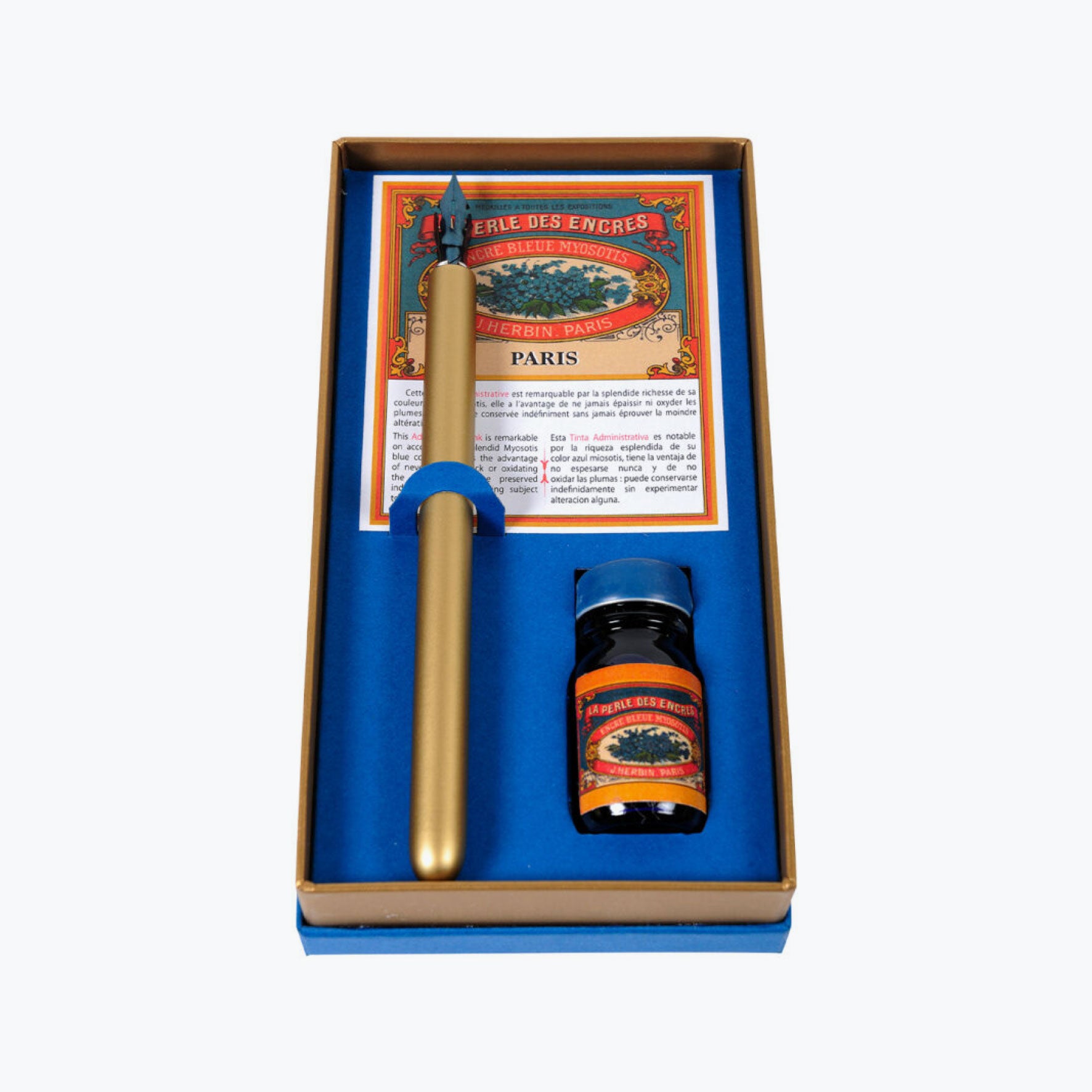 Herbin - Calligraphy Pen Set - Vintage - Bleu Myosotis