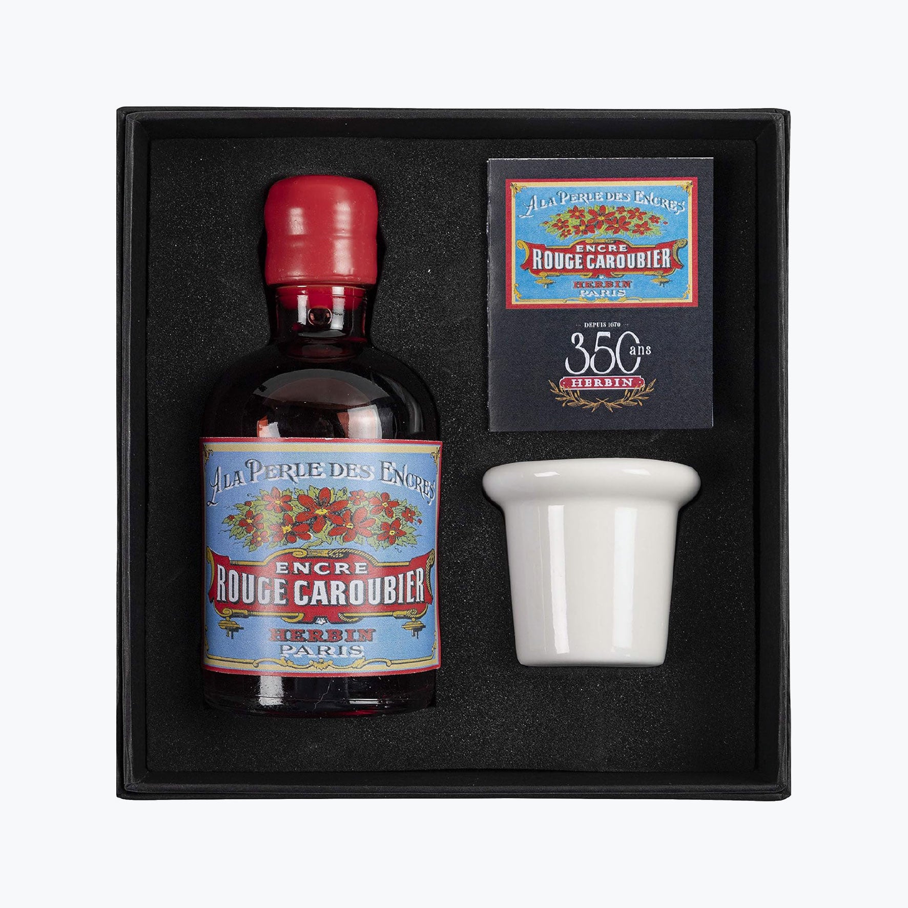 Herbin - Fountain Pen Ink Set - 350th Anniversary - Rouge Caroubier