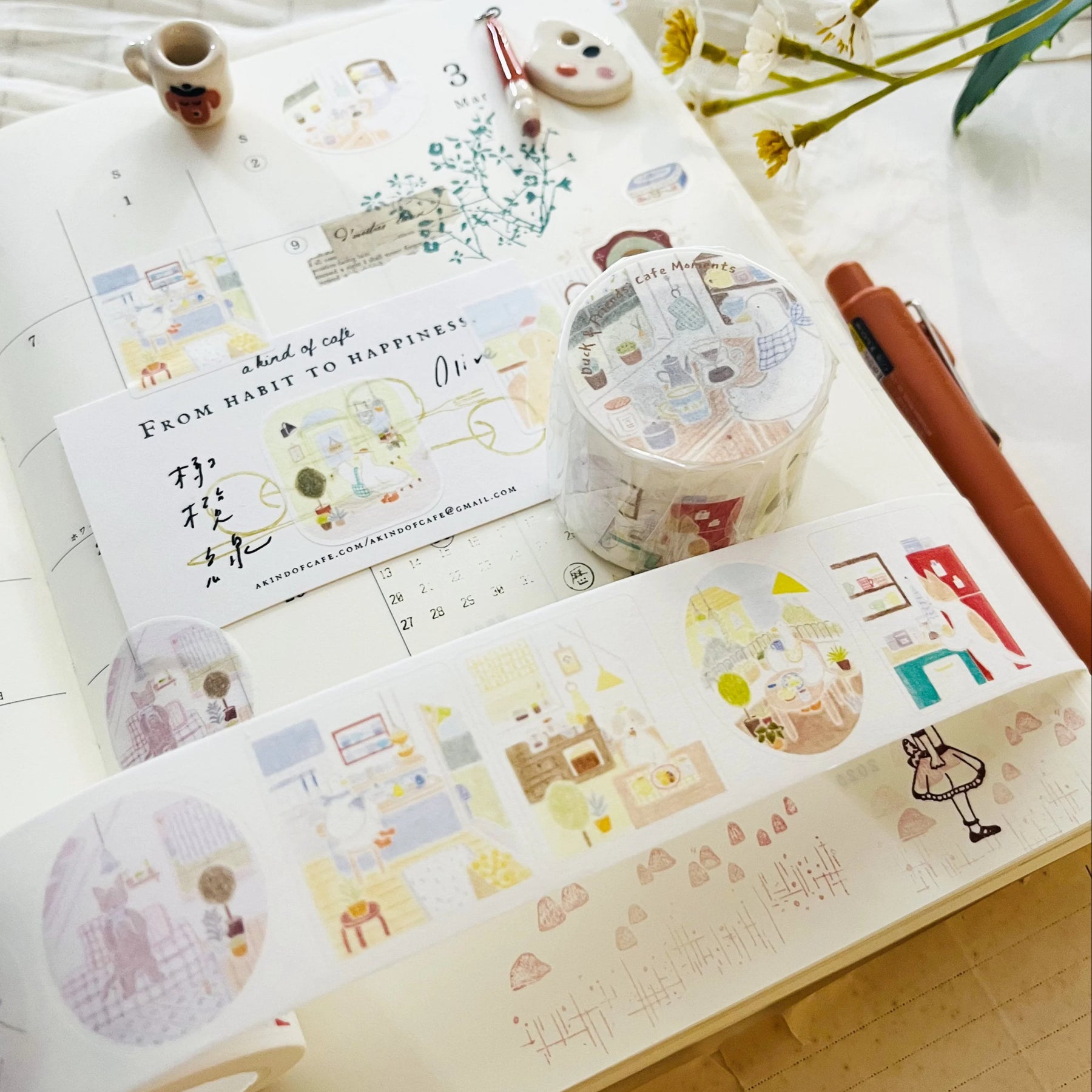 Niconeco Zakkaya - Washi Tape - Duck & Friends Cafe Moments