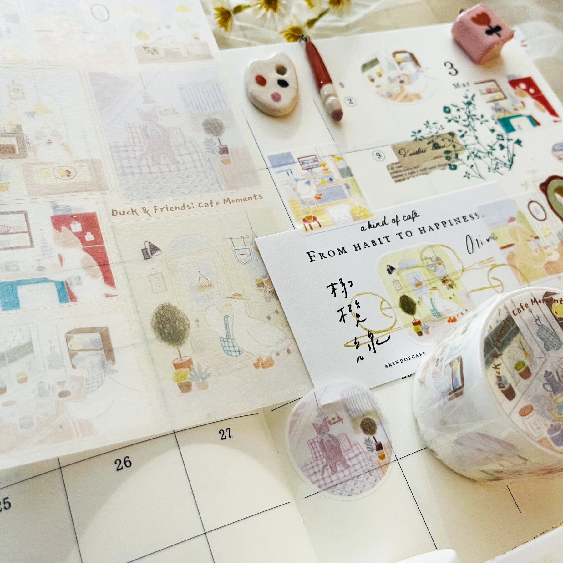 Niconeco Zakkaya - Washi Tape - Duck & Friends Cafe Moments