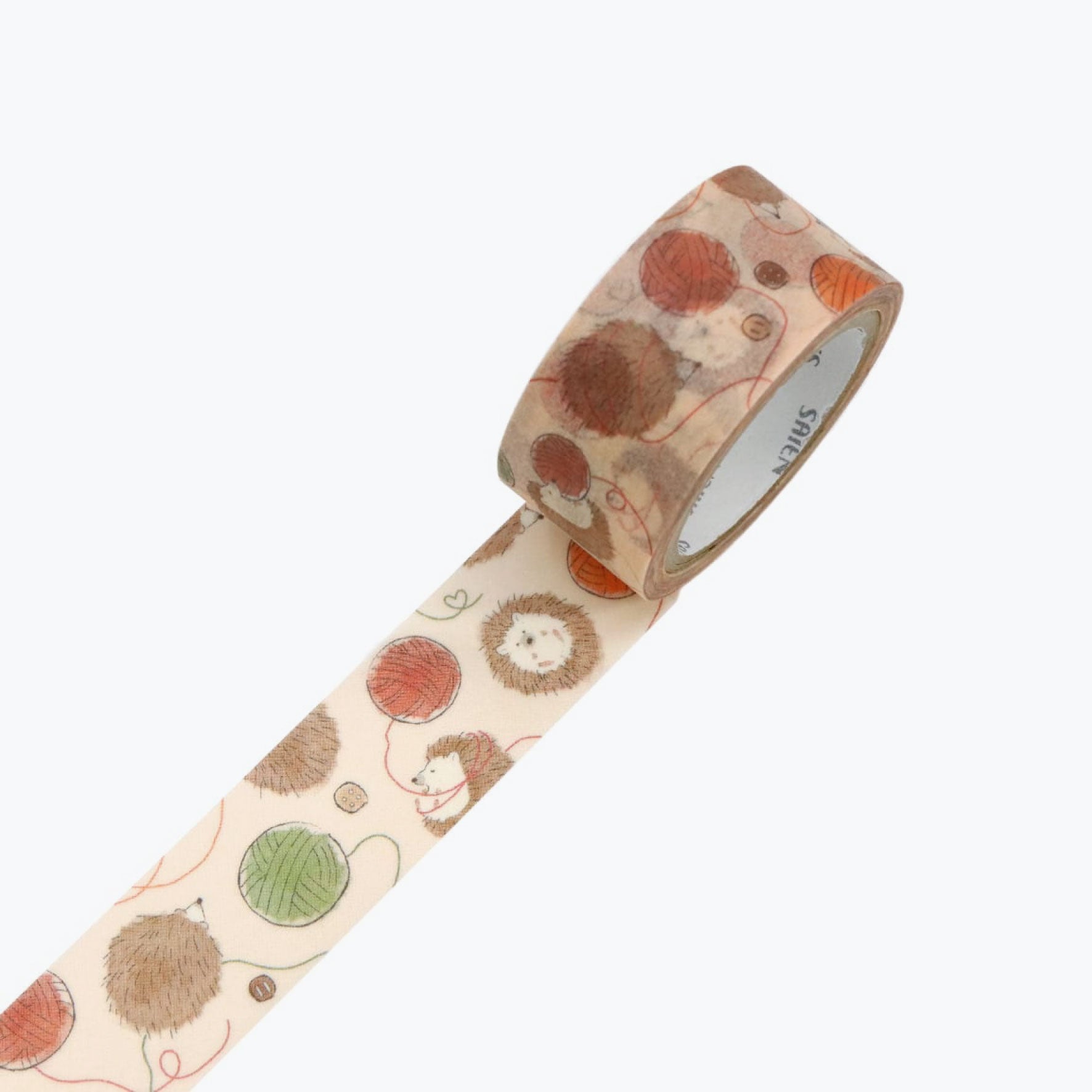 Kamiiso - Washi Tape - Hedgehog and Yarn