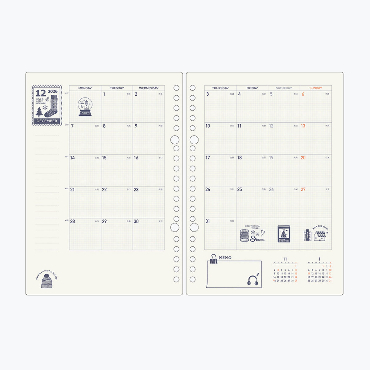 Kleid x Eric - 2027 Diary - Binder Refill - A5 - Cream
