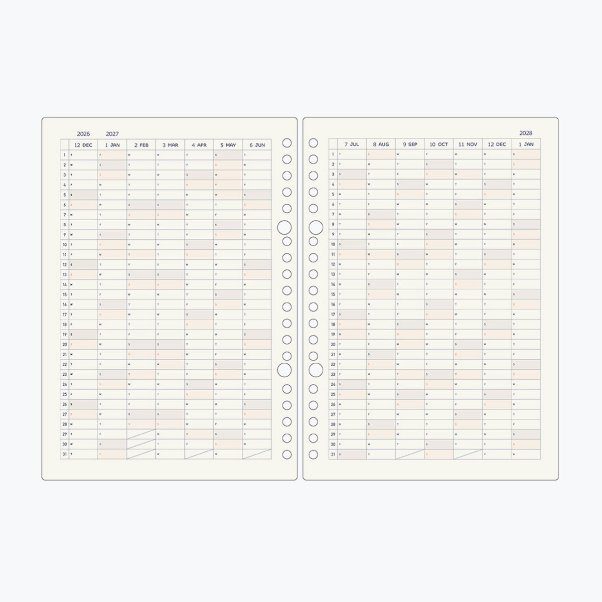 Kleid x Eric - 2027 Diary - Binder Refill - A5 - Cream