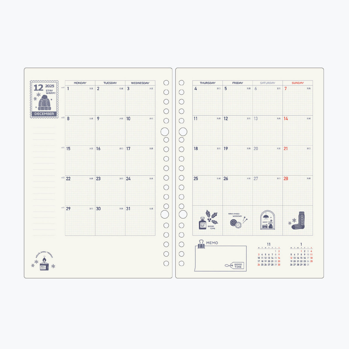 Kleid x Eric - 2026 Diary - Binder Refill - A5 - Cream