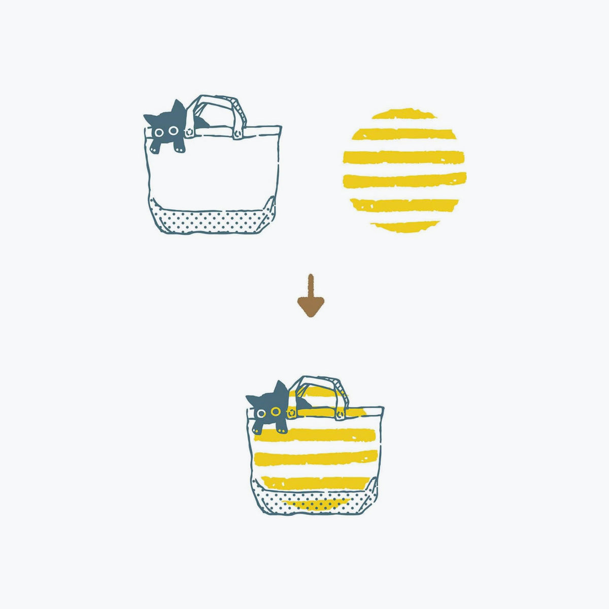 Kutsuwa - Stamp - Hancoco Slide - Cat Bag