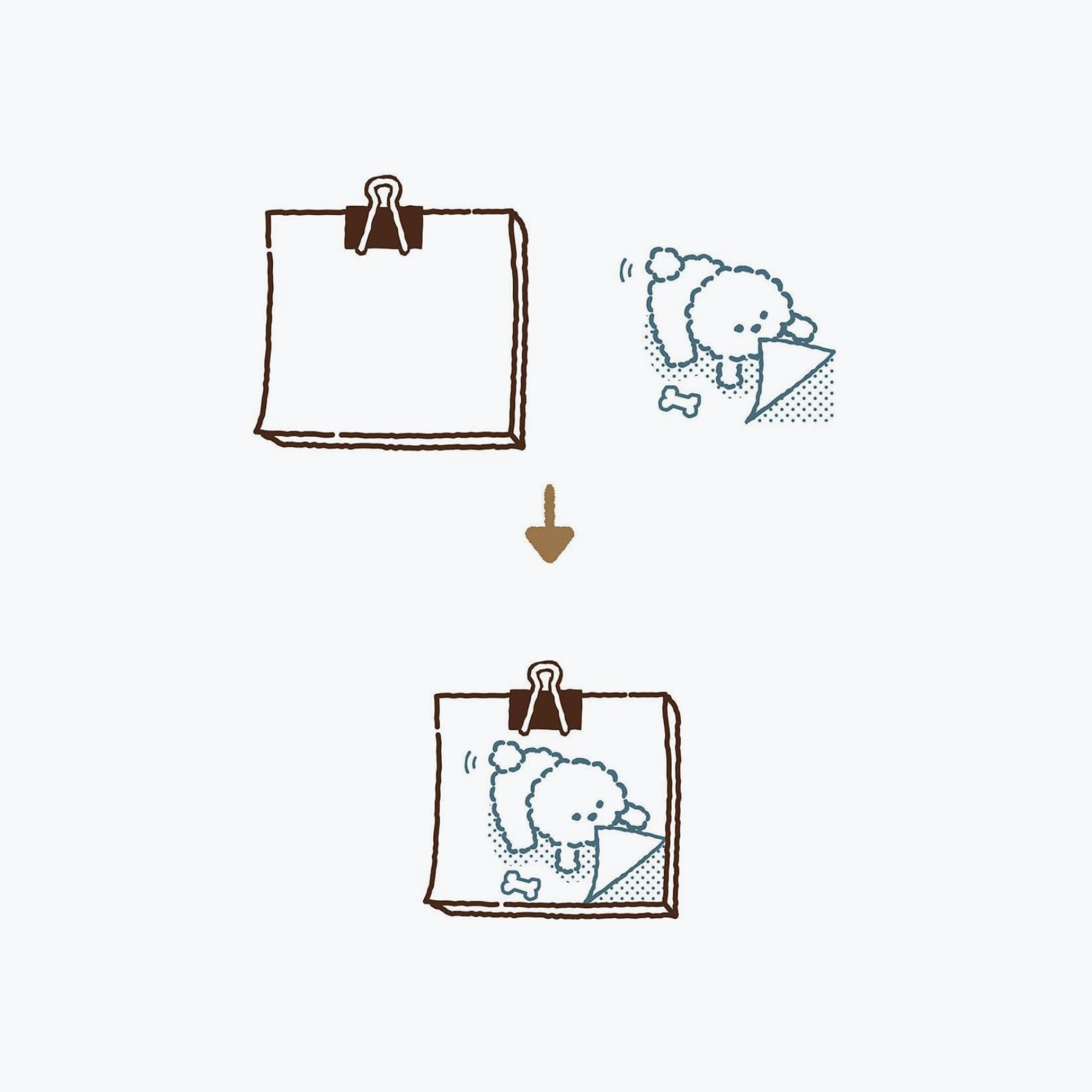 Kutsuwa - Stamp - Hancoco Slide - Dog Note