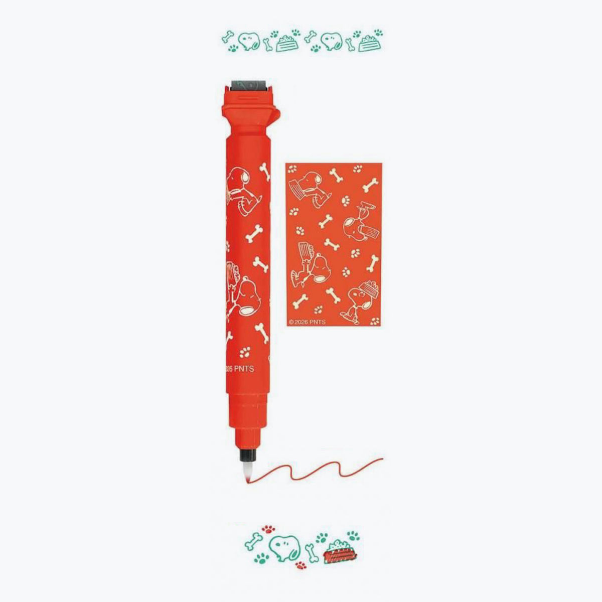 Kutsuwa - Stamp Pen - Cruro - Snoopy - Red