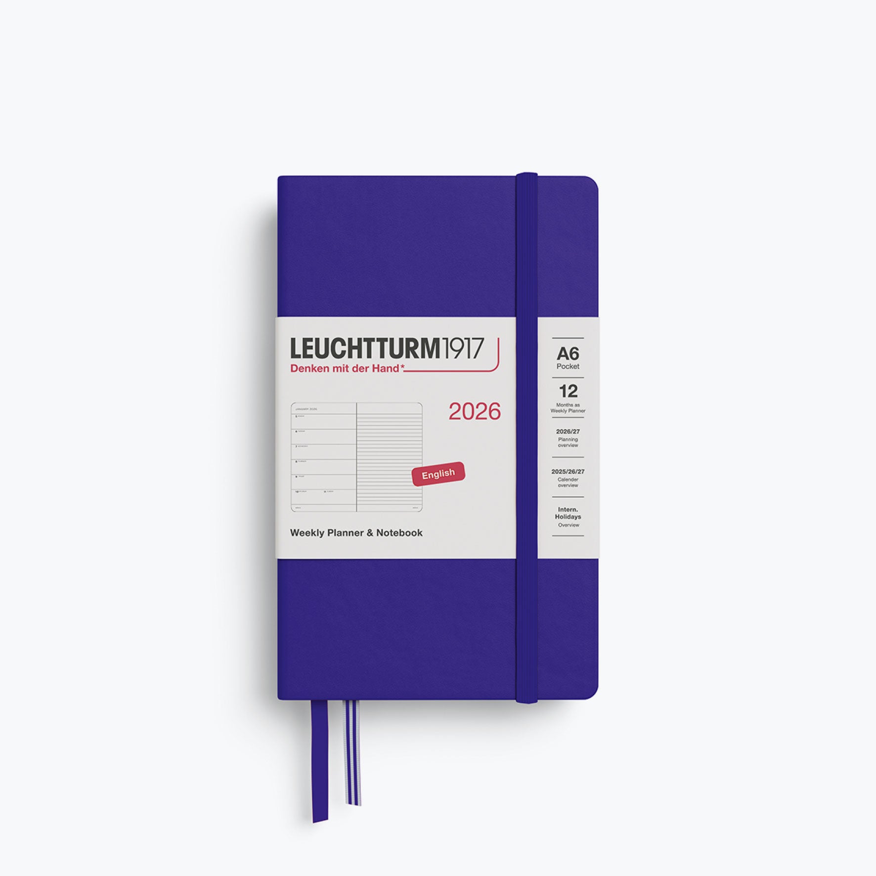 Leuchtturm1917 - 2026 Diary - Weekly Notebook - A6 - Ink (Hard)
