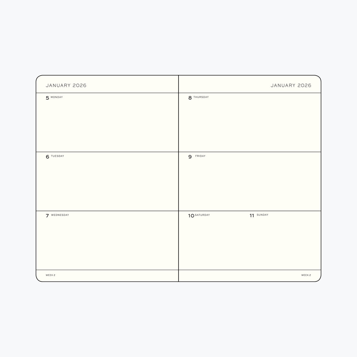 Leuchtturm1917 - 2026 Diary - Weekly Planner - A6 - Deep Sea (Hard)